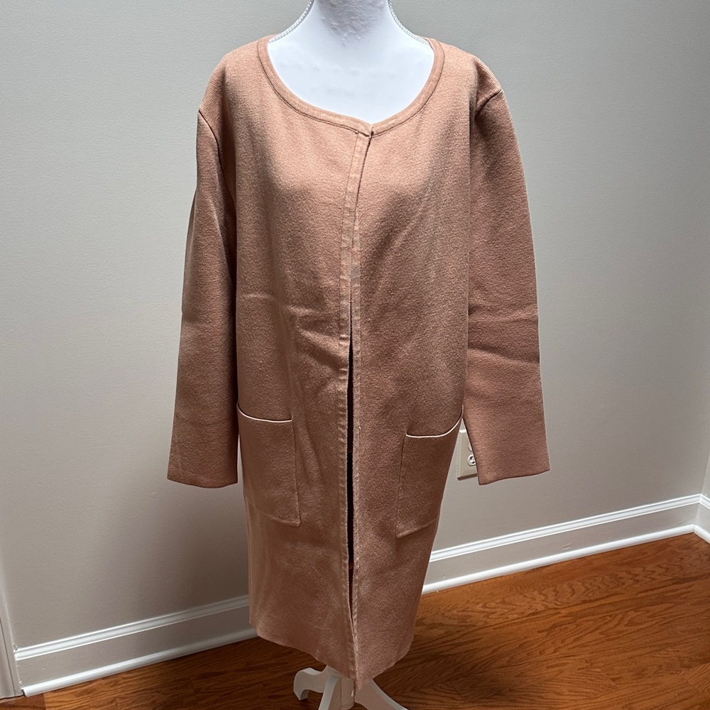 Tan Long Sweater blazer